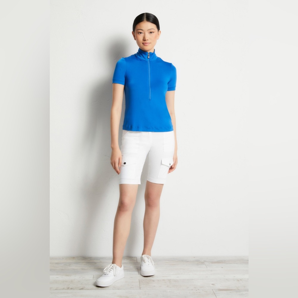 Anatomie Belle Women's Quarter-Zip Top Cypress Blue Size XS NEW NWT